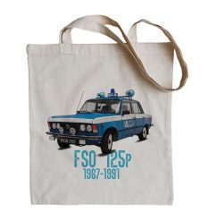 FSO 125p MO — torba. Torby podróżne nikiniki, bez wzorów, z bawełny, na ramię, z nadrukiem. W wyprzedaży za 24.65 zł.