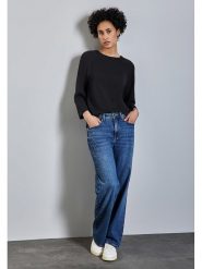 Street One Bluza w kolorze czarnym rozmiar: 44. Czarne bluzy Street One, bez wzorów, bez kaptura. Za 127.95 zł.
