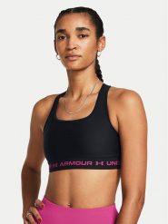 Under Armour Biustonosz sportowy Crossback Mid Bra 1361034-004 Czarny Compression Fit. Czarne biustonosze sportowe Under Armour, bez wzorów, z syntetyku. Za 69.99 zł.