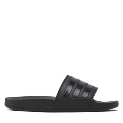 Klapki adidas. Czarne klapki adidas, bez wzorów, sportowe, bez obcasa, bez zapięcia. Za 199.99 zł.