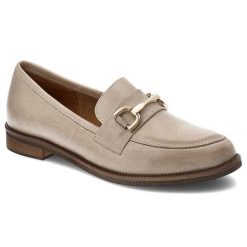 Beżowe Mokasyny Armodo Stylowe Wsuwane Obuwie Damskie. Brązowe mokasyny Armodo, z aplikacjami, z jeansu. Za 395.99 zł.
