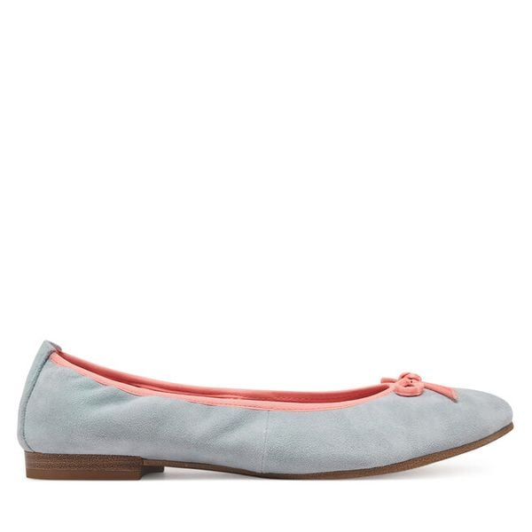 Baleriny Tamaris. Niebieskie baleriny Tamaris, bez wzorów, bez obcasa, bez zapięcia. Za 149.99 zł.