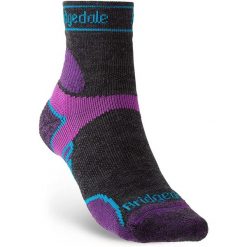 Skarpety biegowe damskie Bridgedale Lt T2 Merino Sport 3/4. Czarne skarpetki Bridgedale, bez wzorów. Za 72.99 zł.