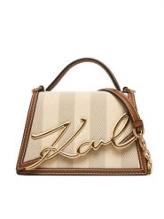 KARL LAGERFELD Torebka B2W30228 Beżowy. Brązowe torebki klasyczne KARL LAGERFELD, bez wzorów, z materiału, bez dodatków. Za 1,299.00 zł.