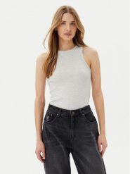 Pieces Top May 17154480 Szary Slim Fit. Szare topy Pieces, xl, bez wzorów, z bawełny, bez kołnierzyka, bez ramiączek. Za 49.99 zł.