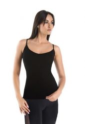 Koszulka na ramiączkach bawełniana dekolt V Teyli Melisa V. Czarne t-shirty sportowe Teyli, uniwersalny, bez wzorów, z bawełny, bez ramiączek, na fitness i siłownię. Za 69.99 zł.