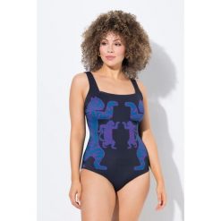 Damski Strój kąpielowy tygrys miękkie miseczeki z recyklingu. Czarne stroje jednoczęściowe Ulla Popken, bez wzorów, z elastanu, sportowe. Za 244.99 zł.