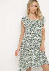 Zielona Rozkloszowana Sukienka Bawełniana bez Rękawów w Wzór Paisley Tullio. Zielone sukienki Born2be, na co dzień, l, bez wzorów, z bawełny, eleganckie, bez kołnierzyka, bez ramiączek, midi, rozkloszowane. Za 69.99 zł.