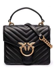 Pinko Skórzana torebka w kolorze czarnym - 17,5 x 15 x 7 cm rozmiar: onesize. Czarne torebki klasyczne Pinko, bez wzorów, z materiału, przez ramię, bez dodatków. Za 874.95 zł.