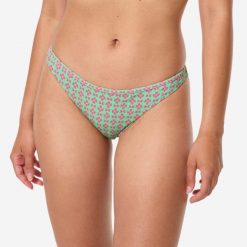 Dół kostiumu kąpielowego surfingowego damski Decathlon Lulu Keyshot. Zielone bikini Decathlon, bez wzorów, z elastanu, sportowe. Za 39.99 zł.