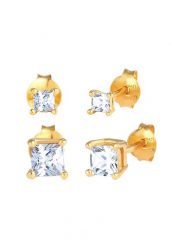 Elli Damski zestaw kolczyków kwadrat z kryształami cyrkonii srebro 925 Sterling Silver Kolczyki 1 ct. Szare kolczyki Elli, z cyrkonią, srebrne. Za 283.99 zł.