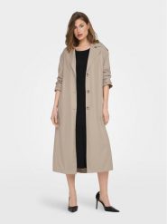 ONLY Trencz 15217799 Beżowy Relaxed Fit. Brązowe płaszcze ONLY, xl, bez wzorów, z syntetyku, bez kaptura. Za 129.99 zł.