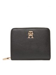 Tommy Hilfiger Mały Portfel Damski Th Distinct Med Za AW0AW17473 Czarny. Czarne portfele Tommy Hilfiger, bez wzorów, ze skóry. Za 279.99 zł.