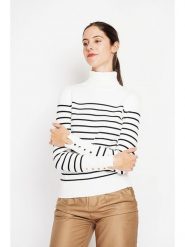 ASSUILI Golf w kolorze biało-czarnym rozmiar: 36. Białe swetry Assuili, bez wzorów, klasyczne, bez ramiączek. Za 104.99 zł.