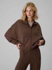 4F Bluza dresowa loose bez kaptura damska - brązowa M. Brązowe bluzy 4f, m, bez wzorów, z dresówki, bez kaptura, na fitness i siłownię. Za 199.99 zł.
