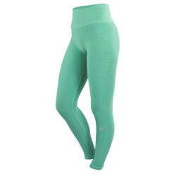 Legginsy damskie bezszwowe. Zielone legginsy GUGGEN MOUNTAIN, bez wzorów, z elastanu. W wyprzedaży za 197.76 zł.