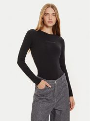 Guess Jeans Body W4BP41 J1314 Czarny Slim Fit. Czarne body i gorsety Guess Jeans, z aplikacjami, z bawełny, bez ramiączek. Za 149.99 zł.