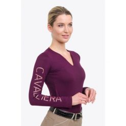 Top jeździecki High Performance damska Rose Gold. Fioletowe topy CAVALLIERA, xl, bez wzorów, z tkaniny, sportowe, bez kołnierzyka, bez ramiączek. Za 307.00 zł.