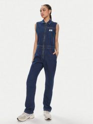 Calvin Klein Jeans Kombinezon J20J222840 Granatowy Regular Fit. Niebieskie sukienki Calvin Klein Jeans, m, bez wzorów, z bawełny, bez kołnierzyka, bez ramiączek. Za 419.99 zł.