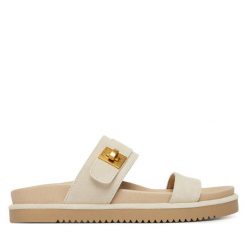 Klapki Steve Madden. Brązowe klapki Steve Madden, bez wzorów, bez obcasa, bez zapięcia. Za 559.99 zł.