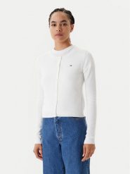 Tommy Jeans Kardigan Essential DW0DW20976 Écru Regular Fit. Swetry Tommy Jeans, l, bez wzorów, z bawełny, bez ramiączek. Za 389.99 zł.
