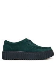 Clarks Półbuty Torhill Bee 26327769 Zielony. Zielone półbuty wsuwane Clarks, bez wzorów, ze skóry, bez obcasa, na płaskiej podeszwie. Za 479.99 zł.