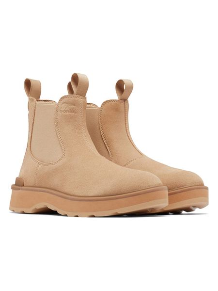 Sorel Skórzane sztyblety "Hi-Line" w kolorze beżowym rozmiar: 37,5. Brązowe botki Sorel, bez wzorów, z materiału, sportowe, bez zapięcia. Za 214.70 zł.