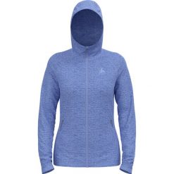 Bluza rozpinana z kapturem damska ODLO Tencia Mid Layer Hoody Full Zip. Niebieskie bluzy z kapturem ODLO, bez wzorów, z kapturem, trekkingowe. Za 303.99 zł.