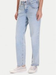 Guess Jeans Jeansy W5BA3O D0027 Niebieski Boyfriend Fit. Niebieskie jeansy Guess Jeans, z aplikacjami, z bawełny. Za 349.99 zł.