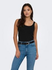 ONLY Top w kolorze czarnym rozmiar: S. Czarne topy ONLY, s, bez wzorów, bez kołnierzyka, bez ramiączek. Za 74.99 zł.