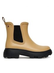 Tommy Hilfiger Kalosze Rubber Flag Cleated FW0FW08637 Brązowy. Brązowe kalosze Tommy Hilfiger, bez wzorów, z gumy, bez zapięcia. Za 279.99 zł.