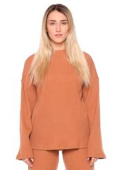 Bluza miękki na co dzień na siłownię. Brązowe bluzy LEONE 1947 APPAREL, xl, bez wzorów, bez ramiączek, bez kaptura. Za 273.65 zł.
