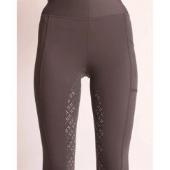 Damskie legginsy jeździeckie z pełną przyczepnością Montar Selena. Szare legginsy MONTAR, bez wzorów, z materiału. Za 383.00 zł.