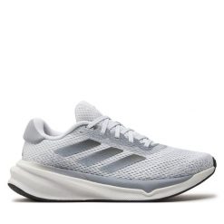 Buty do biegania adidas. Szare buty do biegania adidas, bez wzorów, bez zapięcia, do biegania. Za 499.99 zł.