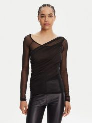 Versace Jeans Couture Bluzka 78HAH600 Czarny Slim Fit. Czarne bluzki Versace Jeans Couture, l, bez wzorów, z jeansu, bez kołnierzyka, bez ramiączek. Za 739.99 zł.