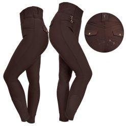 Legginsy jeździeckie JD ATTACK Vanessa. Brązowe legginsy JD ATTACK, bez wzorów, z elastanu, eleganckie, długie. Za 319.99 zł.