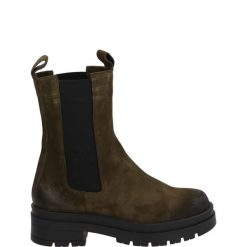 BOTKI Z WYSOKĄ CHOLEWKĄ 13024 CAMOS VERD. Botki Venezia, bez wzorów, z nubiku, przed kolano, bez obcasa, bez zapięcia. Za 319.00 zł.