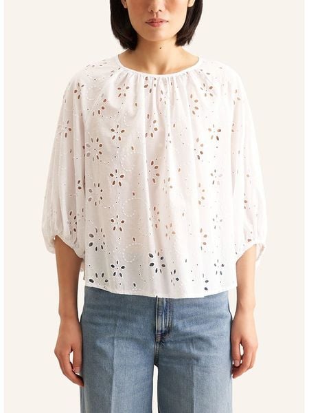 Seidensticker Bluzka w kolorze białym rozmiar: 44. Białe bluzki Seidensticker, bez wzorów, bez kołnierzyka, bez ramiączek. Za 192.79 zł.