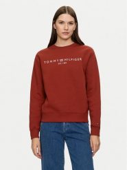Tommy Hilfiger Bluza Logo WW0WW39791 Czerwony Regular Fit. Czerwone bluzy Tommy Hilfiger, s, bez wzorów, z bawełny, bez kaptura. Za 249.99 zł.