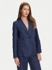 Weekend Max Mara Marynarka Nalut 2515041012 Granatowy Regular Fit. Niebieskie marynarki i żakiety Weekend Max Mara, bez wzorów, ze lnu, bez ramiączek. Za 1,799.00 zł.