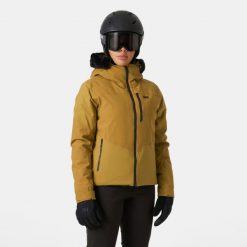 Damska kurtka narciarska Helly Hansen Valdisere 2.0. Brązowe kurtki narciarskie Helly Hansen, l, bez wzorów, z futra, bez kaptura, narciarskie, primaloft. Za 1,403.65 zł.