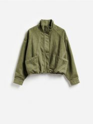 Jeansowa kurtka bomber - zielony. Zielone kurtki Reserved, l, bez wzorów, z bawełny, bez kaptura. Za 179.99 zł.
