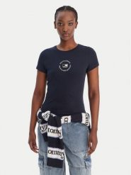 Tommy Jeans T-Shirt DW0DW22273 Granatowy Slim Fit. Niebieskie t-shirty Tommy Jeans, xl, bez wzorów, z bawełny, bez kołnierzyka, bez ramiączek. Za 129.99 zł.