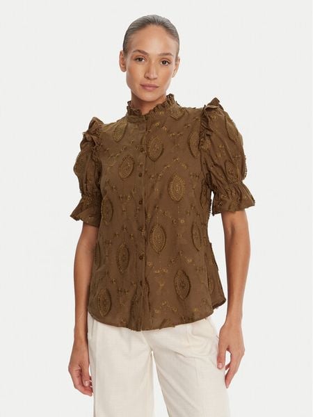 Bruuns Bazaar Bluzka Canterbury Caro BBW4507 Brązowy Regular Fit. Brązowe bluzki Bruuns Bazaar, bez wzorów, z bawełny, bez kołnierzyka, bez ramiączek. Za 359.99 zł.