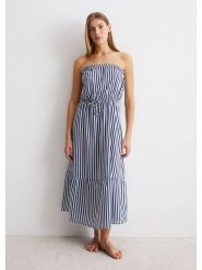 Marc O´Polo Beachwear Sukienka w kolorze niebieskim rozmiar: S. Niebieskie sukienki s, bez wzorów, bez kołnierzyka, bez ramiączek, maxi. Za 154.07 zł.