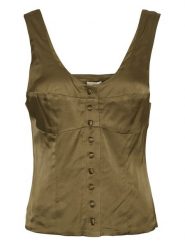MOSS COPENHAGEN Top "Julietta" w kolorze khaki rozmiar: M. Brązowe topy Moss Copenhagen, m, bez wzorów, bez kołnierzyka, bez ramiączek. Za 176.08 zł.