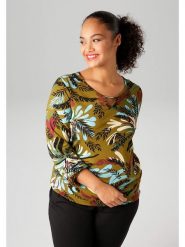 Aniston Bluzka w kolorze oliwkowym rozmiar: 46. Brązowe bluzki Aniston, bez wzorów, bez kołnierzyka, bez ramiączek. Za 65.54 zł.