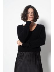 AUTHENTIC CASHMERE Kaszmirowy sweter "Giusalet" w kolorze czarnym rozmiar: L. Czarne swetry AUTHENTIC CASHMERE, l, bez wzorów, z kaszmiru, bez ramiączek. Za 347.99 zł.
