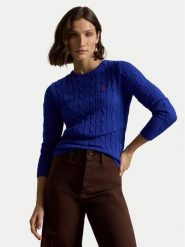 Polo Ralph Lauren Sweter 211971869012 Niebieski Slim Fit. Niebieskie swetry Polo Ralph Lauren, xs, bez wzorów, z bawełny, bez ramiączek. Za 949.99 zł.