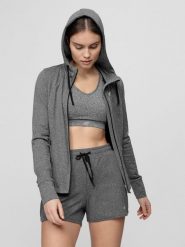 4F Bluza treningowa damska S. Szare bluzy 4f, s, bez wzorów, z dzianiny, bez ramiączek, bez kaptura. Za 179.99 zł.